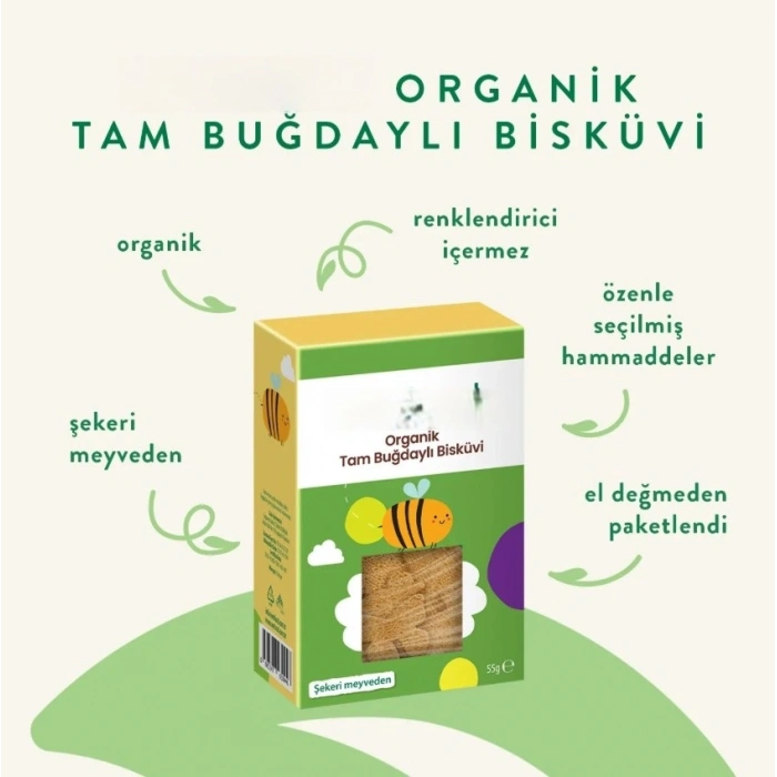Timion Organik Tam Buğdaylı Bisküvi 55gr