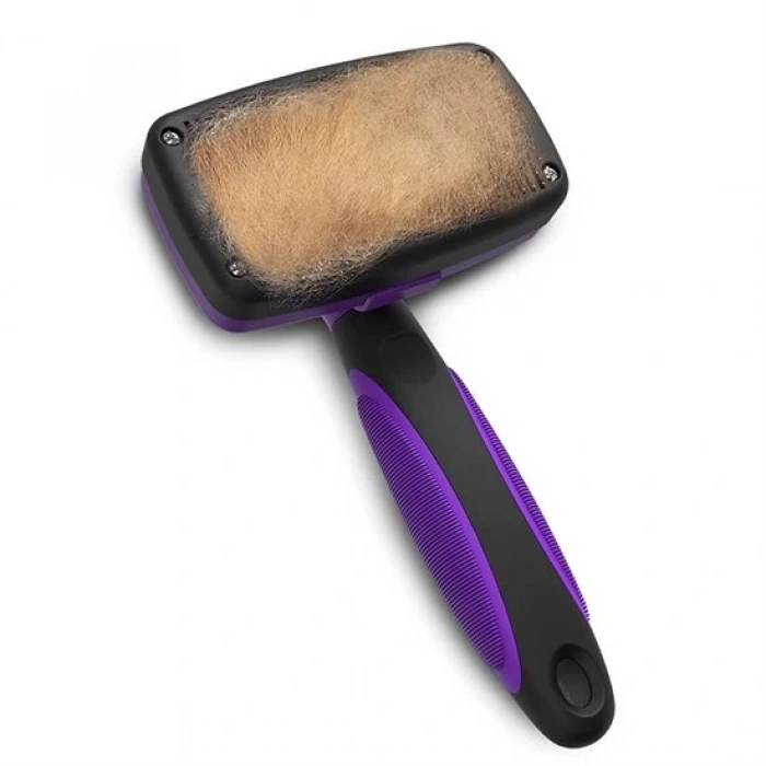 Timion Otomatik Temizlenebilen Tuşlu Pratik Kedi Köpek Tüy Toplama Fırçası (5148)