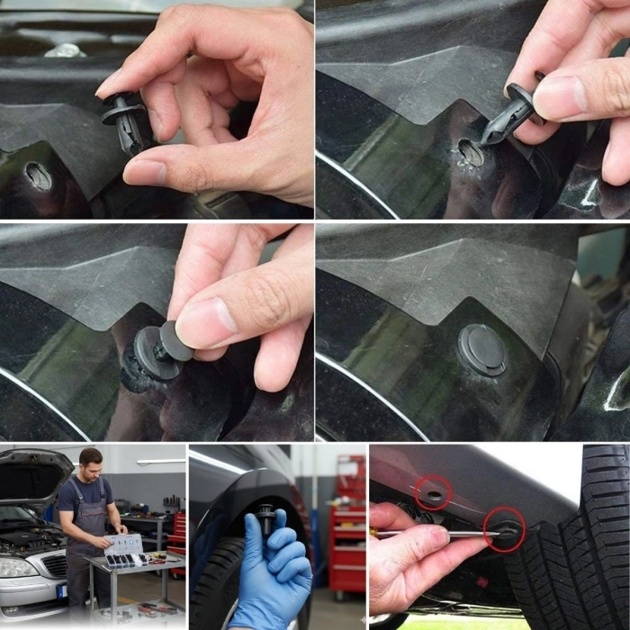 Timion Plastik Bağlantı Elemanları Seti 100 Parça – Oto Kaplama Klipsi, Tampon ve Trim Sabitleme Perçinleri, Çok Amaçlı Klips Seti (5148)