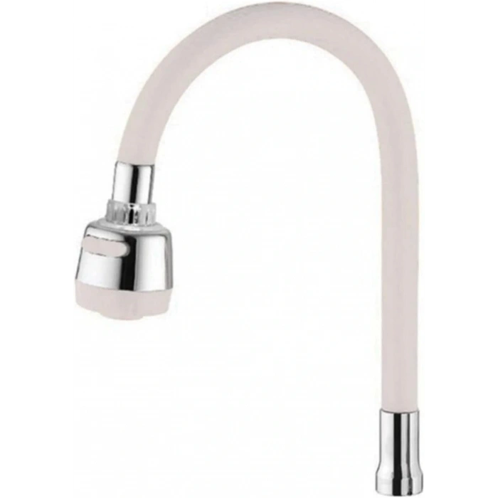 Timion Renkli Silikonlu Oynar Başlıklı 2 Fonksiyonlu Spiral Musluk Başlığı - Beyaz (5148)