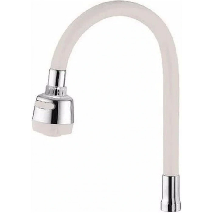 Timion Renkli Silikonlu Oynar Başlıklı 2 Fonksiyonlu Spiral Musluk Başlığı - Beyaz (5148)