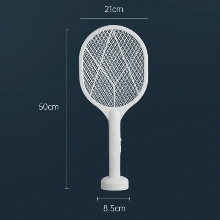 Timion Şarjlı Sinek Öldürücü Masaüstü Standlı,Mor Işık Sinek Kovucu Raket 5w (5148)