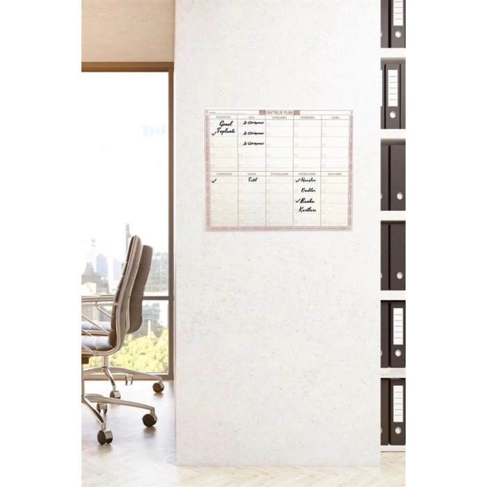 Timion Şeffaf Kendiliğinden Yapışkanlı Kalemli Haftalık Planlayıcı 40cm-50cm (5148)