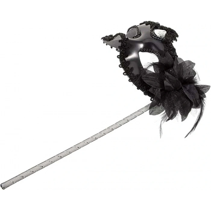 Timion Siyah Işıltılı Tutmalı Fotoğraf Çekimi Maskesi 18x29 cm (5148)