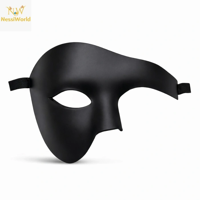 Timion Siyah Yarım Erkek Maske – Phantom Parti & Balo Maskesi