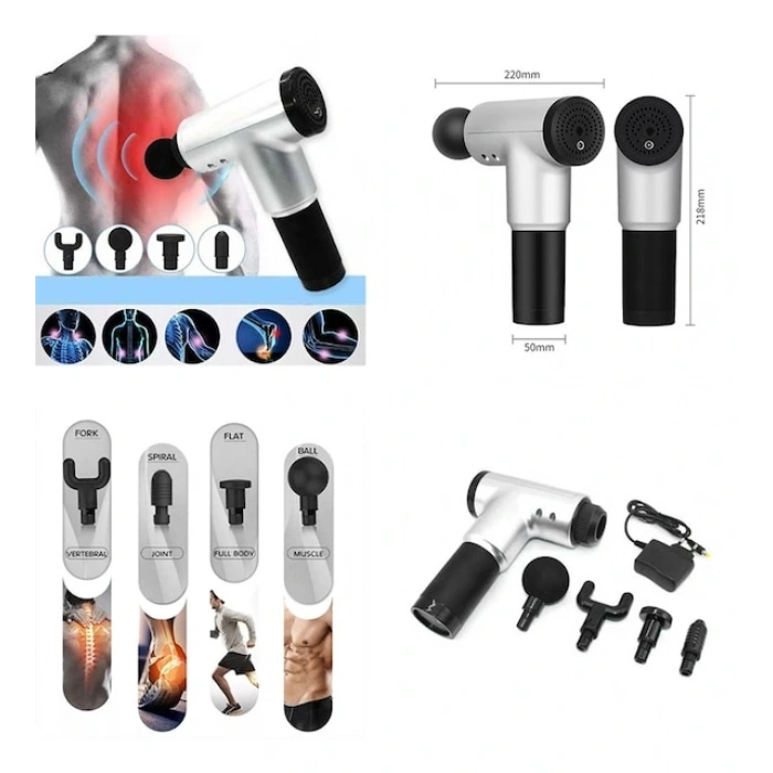 Timion Sporcu Masaj Aleti 4 Başlıklı Şarjlı Titreşimli Yoğurmalı (5148)