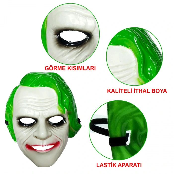 Timion The Dark Knight Joker Maskesi Yeşil (5148)