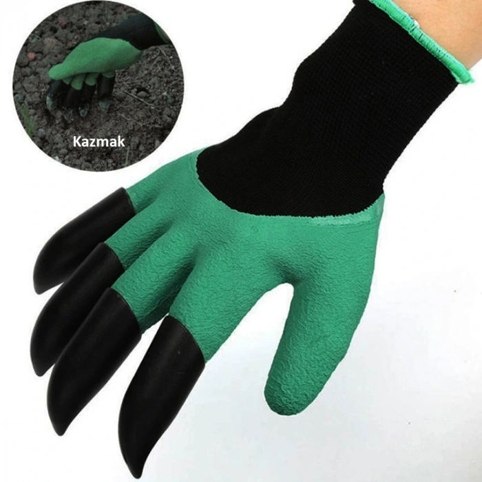 Timion Toprak Kazma Ekme Çapalama İçin Korumalı Bahçe Bahçivan Eldiveni (5148)