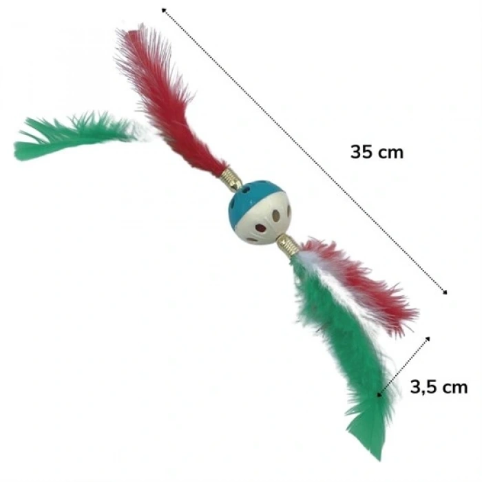 Timion Tüylü Püsküllü Kedi Oyuncağı Dikkat Çekici Renkli Sevimli Evcil Hayvan Oyuncağı (5148)