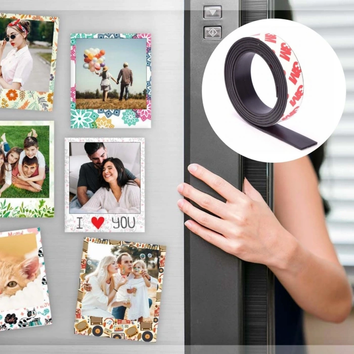 Timion Yapışkanlı Şerit Mıknatıs Magnet Kes Kullan Güçlü Sağlam Rulo Çıkarılması Kolay Siyah 2cm x 1 mt (5148)