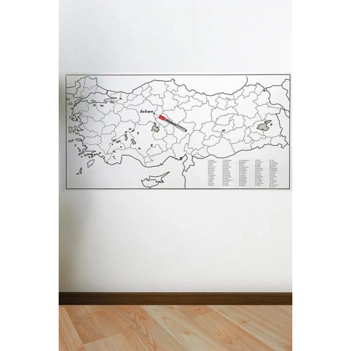 Timion Yazılabilir Türkiye Haritası Manyetik Duvar Stickerı 110 x 56 cm (5148)