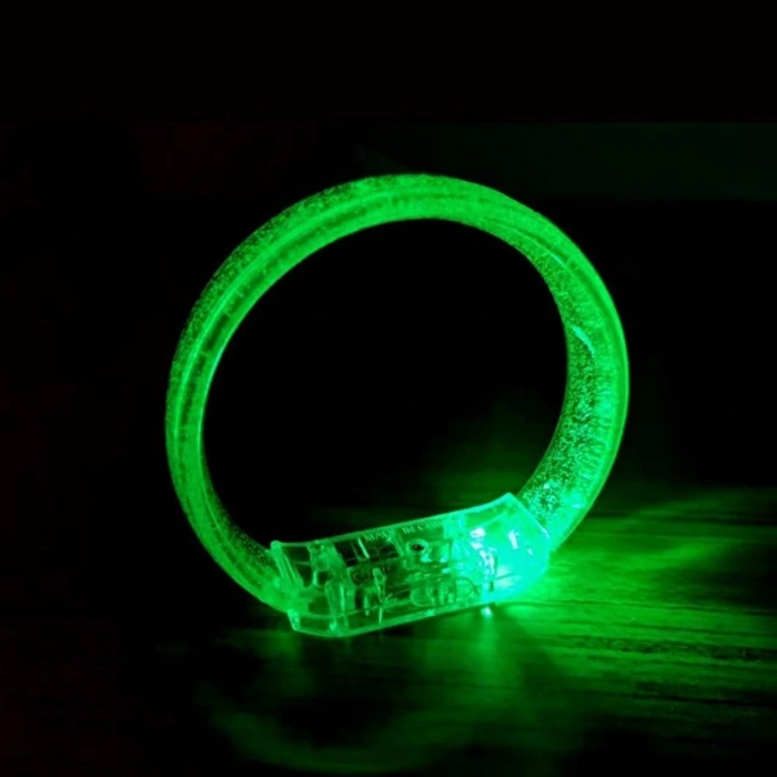 Timion Yeşil Led Işıklı Baskı Yapılabilen Pilli Bileklik Bilezik 1,5 cm Genişlik (5148)