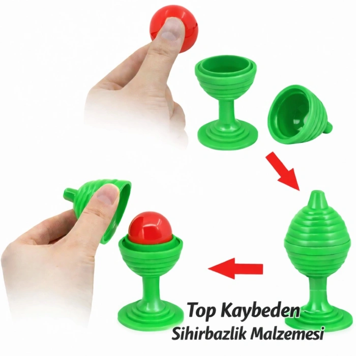 Timion Yeşil Renk Sihirli Kupa Top Kaybetme Oyunu 7 cm (5148)