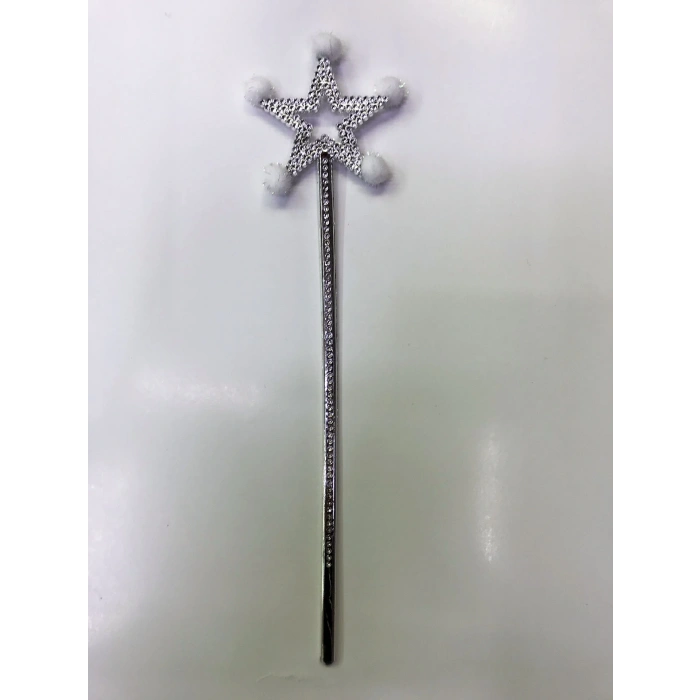 Timion Yıldız Peri Asası Sihirli Değnek Beyaz Ponponlu (5148)