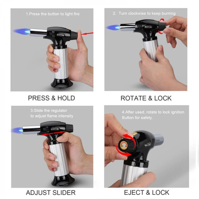 Torch Pürmüz Çakmak Dolduralabilir Profesyonel Metal Gövde (5148)