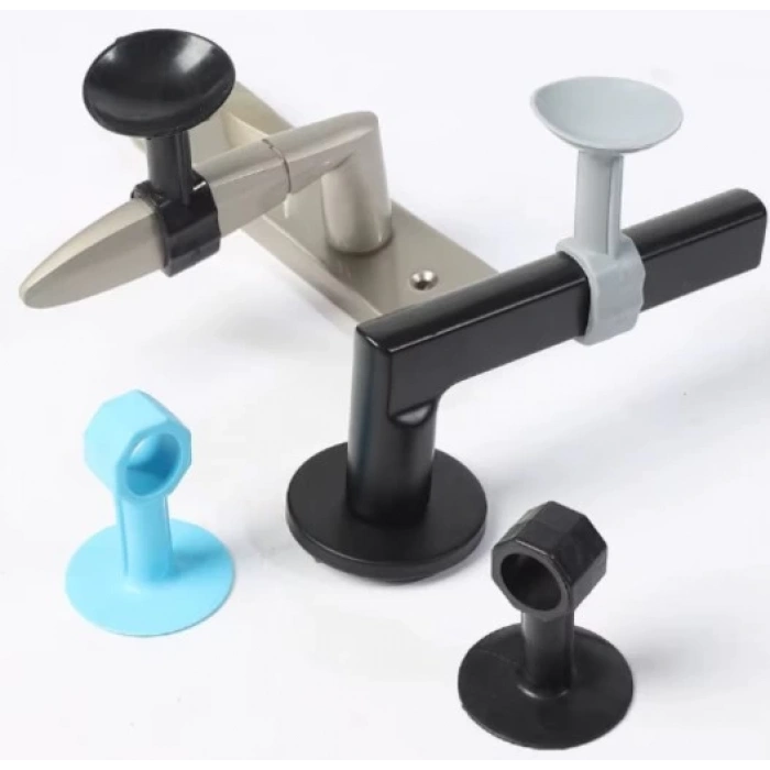 Vantuzlu Geçmeli Kapı Kolu Stoper 4lü Set Beyaz (5148)