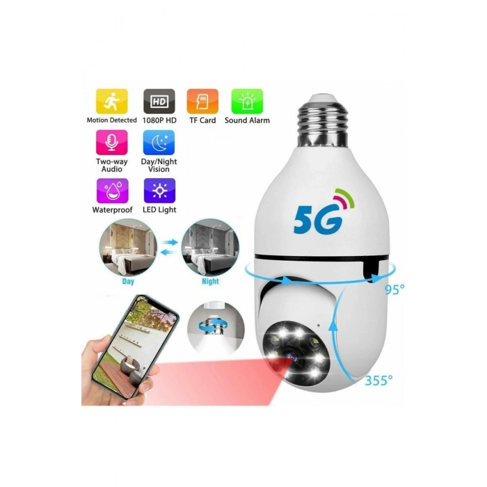 WiFi Panoramik Kamera 360 Derece Kablosuz Kamera (5148)