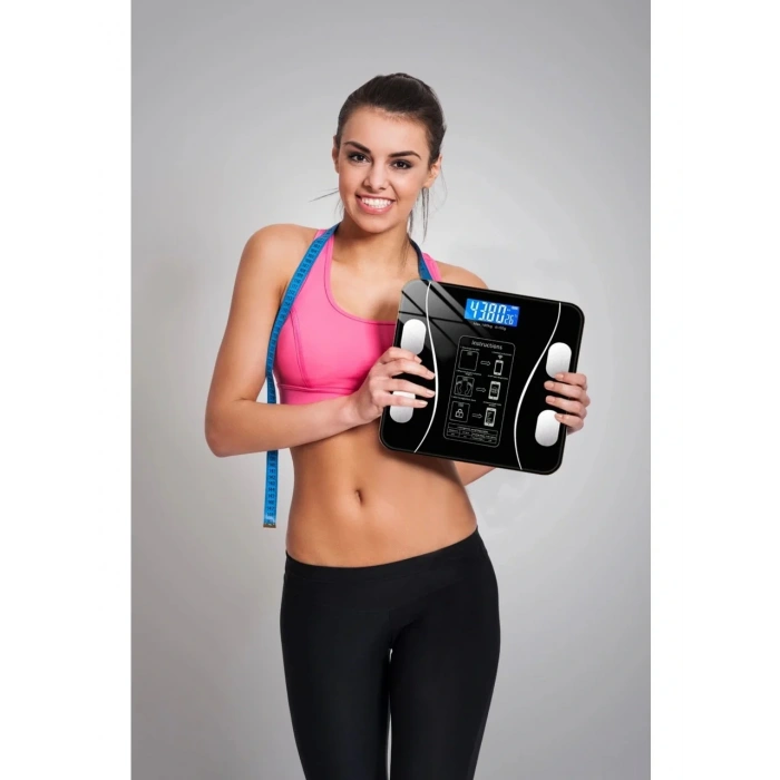 Timion Yağ Ölçer Fonksiyonlu Dijital Baskül Elektronik Tartı Akıllı Bluetooth Lcd Dijital Ekran Ev Vücut (5148)