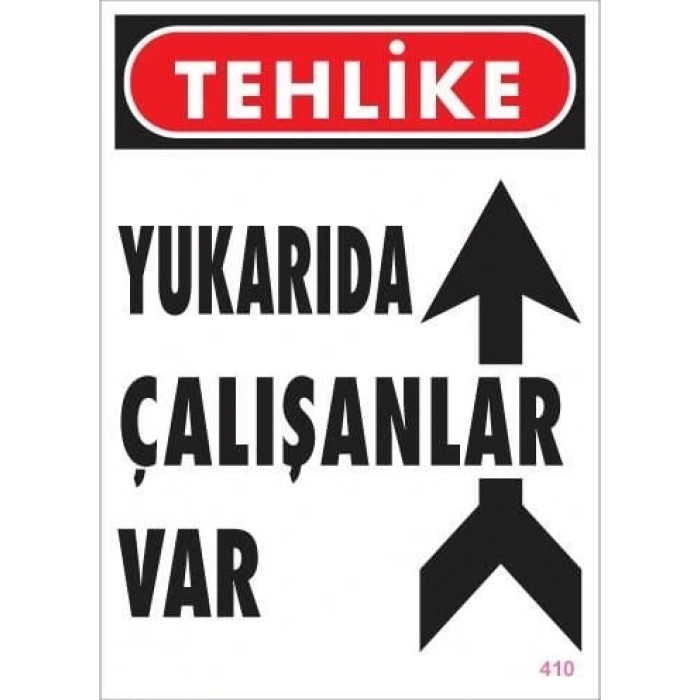 Timion Yukarıda Çalışanlar Var Uyarı Levhası 25X35 Kod: 410