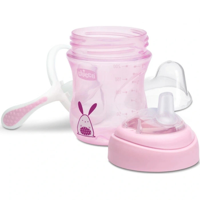   Yumuşak Uçlu Geçiş Bardağı 4 Ay+ Kız 200 ml