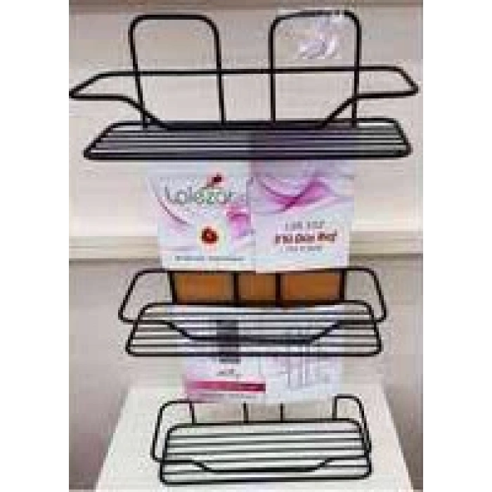 Zambak 3lü Raf Siyah Beyaz (5148)