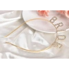 Altın Gold Renk Bekarlığa Veda Kristal Taş Bride Tacı İthal 16x10 cm