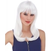 Beyaz Renk Uzun Düz Parti Peruğu (5148)