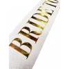 Beyaz Üzeri Altın Büyük Bride To Be Yazılı Simli Işıltılı Kuşak Kemer 10 cm Genişlik (5148)