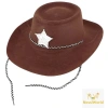 Çocuk Kovboy Şapkası Plastik Üzeri Flok Kaplama Koyu Kahverengi