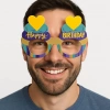 Cupcake Temalı Doğum Günü Renkli Karton Happy Birthday Gözlüğü 6 Adet (5148)
