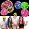 Timion Farklı Desenlerde Plastik Neon UV Işık Parti Şapkası 1 Adet