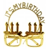 İt&apos;s My Birthday Yazılı Taç ve Mum Şekilli Gözlük Seti Altın Renk (5148)