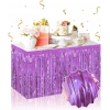 Kendinden Yapışkanlı Mor Metalize Püsküllü Masa Eteği – 75 x 275 cm Parti Süslemesi