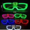 LED Işıklı Glow Pilli Parti Gözlüğü - Efektli 6 Adet 5 Renk