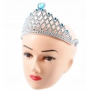 Mavi Kalpli Gümüş Renk Kraliçe Tacı Prenses Tacı (5148)