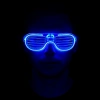 Mavi Led Işıklı Parti Gözlüğü - Neon Glow Şerit Gözlük 3 Modlu