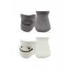 NessiWorld 2Li Sneakers Smile Penye Çorap BS20106 Gri Ekru
