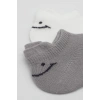 NessiWorld 2Li Sneakers Smile Penye Çorap BS20106 Gri Ekru