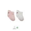 NessiWorld 2Li Sneakers Smile Penye Çorap BS20106 Pembe Ekru