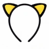 Peluş Kedi Kulak Taç Sarı Siyah – Çocuk Parti Kamp; Kostüm Tacı