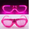 Pembe Led Işıklı Parti Gözlüğü - Neon Glow Şerit Gözlük 3 Modlu (5148)