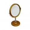 Taş Saplı Yuvarlak 7 İnç= Çap:17.5cm Makyaj Aynası Çift Taraflı Bronz - Gümüş Pls.çerçeve Sabit Ayak (5148)