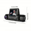 Timion 1080P Üçlü Lens Araba Dash Cam Dashcam Ön İç &amp; Arka HD Araba DVR 120 ° Açı Döngü Kaydı Yerçekimi Sensörü (5148)