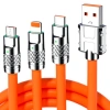 Timion 3 in 1 Type-C + Micro Usb + Lightning Hızlı Şarj Kablosu Silikon Kablo 1 Metre Opp Ambalaj (5148)
