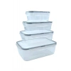 Timion 4'lü İç İçe Sızdırmaz Contalı Kilitli Kapaklı Plastik Erzak Saklama Kapları LC315 (5148)