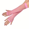 Timion 80’ler 90’lar Retro Neon Pembe File Parmaksız Eldiven 26 cm (5148)
