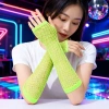 Timion 80’ler 90’lar Retro Neon Yeşil File Parmaksız Eldiven 26 cm (5148)