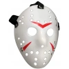 Timion Beyaz Renk Kırmızı Çizgili Tam Yüz Hokey Jason Maskesi Hannibal Maskesi (5148)