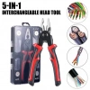 Timion Çok yönlü 5 in 1 pense seti, değiştirilebilir çelik kafa pense kiti ağır hizmet tipi çok amaçlı alet kiti metal sac tel kesme sıyırma sıkma (5148)