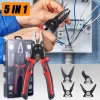 Timion Çok yönlü 5 in 1 pense seti, değiştirilebilir çelik kafa pense kiti ağır hizmet tipi çok amaçlı alet kiti metal sac tel kesme sıyırma sıkma (5148)